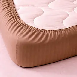 Простирадло на резинці LARA сатин-страйп LUX natural d13204 160х200х25 - мініатюра 3
