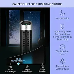 Мобільний кондиціонер-вентилятор Klarstein Skyscraper Ice Smart 4-в-1 (10040205) - мініатюра 4
