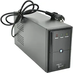 ДБЖ Ritar E-RTM600 (360W) ELF-L, LED, AVR, 2st, 2xSCHUKO socket, 1x12V7Ah, metal Case Q4 (365x130x210) 4,8 кг (310x85x140)