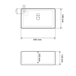 Умивальник VBI Lucito white накладний VBI-015502, Білий - мініатюра 2