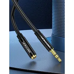 Кабель аудіо Vention 3.5 mm подовжувач 0.5 м Black (BBZBD) - мініатюра 2