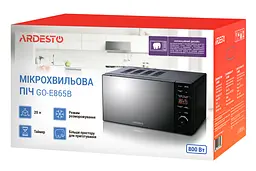 Мікрохвильова піч, 20л, електр.керув., 800Вт, дисплей, відкр.кнопкою, без поворот.стола, чор ARDESTO kuh0015145 - мініатюра 7