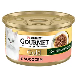 Консерви для котів Purina Gourmet Gold Соковита насолода з лососем 85 г (8445290823373)
