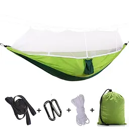 Туристичний гамак із москітною сіткою Hammock With Net GREEN