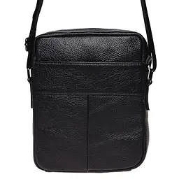 Чоловіча сумка Borsa Leather K18154 27x22x7 см Чорний (14783) - мініатюра 4