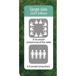 Килимок для пікніка Naturehike 210x240 CNK2350WS010, світло-салатний - мініатюра 3