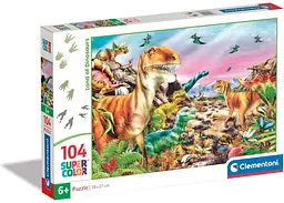 Пазл Clementoni SuperСolor: Земля динозаврів (SuperСolor - Land of Dinosaurs Puzzle - 104 pcs.), 104 ел. (25768)