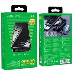 Універсальна мобільна батарея Borofone BJ8 Extreme 30000mAh 2хUSB (Чорний) - мініатюра 7