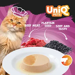 Смачний паштет UNIQ PETS CAT WET FOOD ROYAL BEEF з яловичини та насіння подорожника, 30 г - мініатюра 7