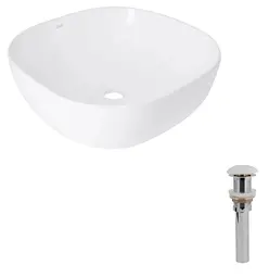 Раковина накладна Qtap Kolibri 400x400x140 White з донним клапаном QT10116303W48466 - мініатюра 3