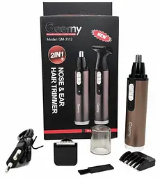 Тример для носа та вух Geemy GM-3112 2в1 (2104619000)