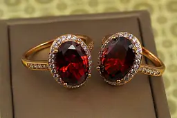 Кільце Xuping Jewelry малинки з червоним каменем р 19 золотисте - мініатюра 2