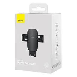 Автотримач Baseus Metal Age Gravity Car Mount Air Outlet Version чорний SUJS000001 - мініатюра 2