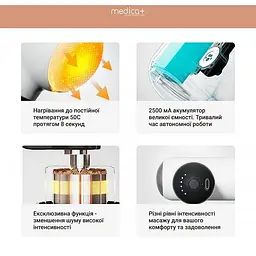 Перкусійний ручний масажер для тіла і м'язів Medica+ MassHand Pro 4.0 black  - мініатюра 5