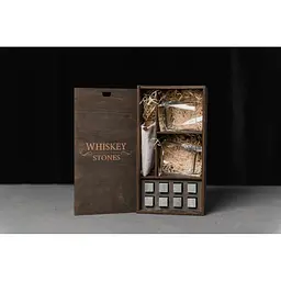 Подарунковий набір Whiskey Stones камені для віскі 8 штук + інструкція + мішечок для зберігання + щипці та 2 склянки - мініатюра 2