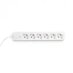 Мережевий подовжувач Videx Oncord з/з 6 п 3 м (3x1.5 мм) з кнопкою білий (VF-PD63G-W) - мініатюра 2