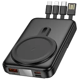 Портативний ЗП Power Bank Hoco J135 Rico 22.5W+PD20W з Бездротовий зарядний пристрій 10000 mAh Black - мініатюра 5