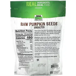 Насіння гарбуза Now Foods Pumkin Seeds Raw 454 г - мініатюра 2