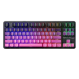Клавіатура INPHIC K87 Black-Gold Switch Side Printed Gradient Black Pink