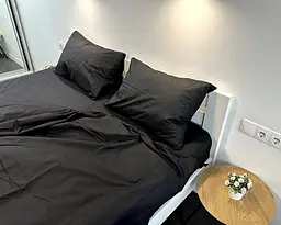 Постільна білизна LARA бязь Black d11069e160 євро з простирадлом на резинці 160х200х25 - мініатюра 4