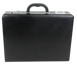 Кейс дипломат із еко шкіри Portfolio Чорний 44х33х10 см - мініатюра 1