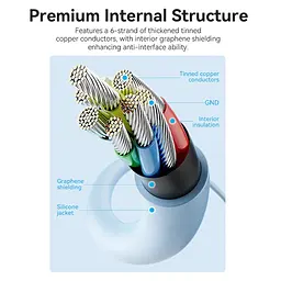 Кабель USB 2.0 Type-CM - 2хType-CM Y-Splitter 1.5м 100W Синій Silicone Type Vention - мініатюра 4