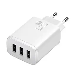 Блок живлення Baseus Compact 17W (3 USB) зарядний пристрій білий - мініатюра 5