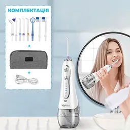Іригатор для порожнини рота H2ofloss Travel Kit HF-6 з насадками White - мініатюра 7