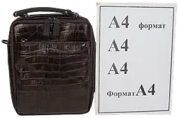 Чоловіча шкіряна сумка, планшетка під крокодила коричнева Mykhail Ikhtyar sum0028774 - мініатюра 10