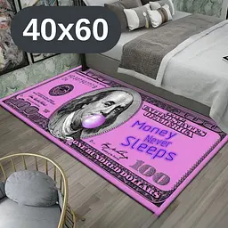 Стильний та зносостійкий килим для дому "100 доларів рожевий Money Never Sleeps" 40х60 KT8000409