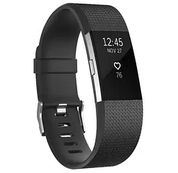 Силіконовий ремінець Primolux для фітнес браслета Fitbit Charge 2 Black S - мініатюра 2