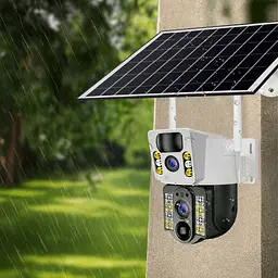 4K Бездротова камера Solar WI-FI, подвійний об'єктив, нічне бачення V380 Pro CCTV 8 Мп