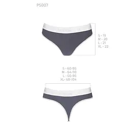 Спортивні трусики-стрінги Passion PS007 PANTIES S, dark grey - мініатюра 5