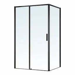 Душова кабіна прямокутна Imprese Osser 120x80 розсувна прозоре скло без піддону black matt s6400601TR, Чорний матовий, Універсальна, прозорий