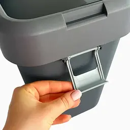 Відро для сміття Motek на 8 л з поворотною кришкою 22.5х22.5х30 см Антрацит (COB-410) - мініатюра 7