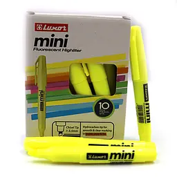 Набір текст-маркерів Luxor Mini, 1-3.5 мм, жовтий, 12 шт. в упаковці