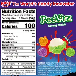 Желейні цукерки Amos Peelerz Peelable Gummy Zombie 240г - мініатюра 6