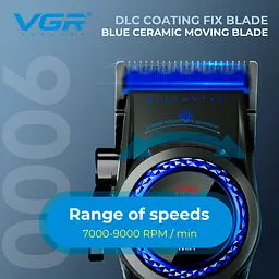 Машинка для стрижки VGR V-001 LED 4600 mAh 10 насадок Blue (2747658218) - мініатюра 6