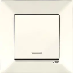 Вимикач 1-клавішний VIKO Meridian з підсвіткою кремовий (90970219-WH)