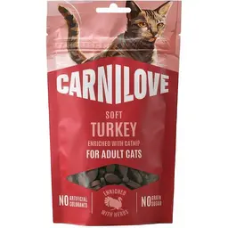 Ласощі для котів Carnilove Soft Snack Turkey with Catnip м'які індичка і котяча м'ята 50 г