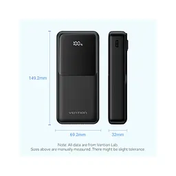 Батарея універсальна Vention 20000 mAh 22.5W with Built-in USB-C and Lightning Cables (FHPB0) - мініатюра 3