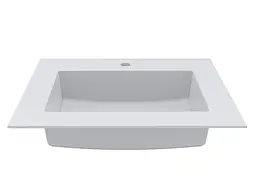 Умивальник Miraggio ERICA 600 (8813410) Miramarble, Глянцевий, Накладний/Врізний, Білий - мініатюра 3