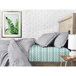 Простирадло на резинці Cosas MINT ZIGZAG 80х160х20 см (ZigMintGrey_80х160х20) - мініатюра 4