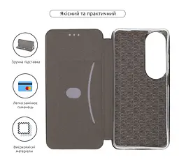Чехол-книжка для OPPO A60 4G, G-Case, черный, кожаный чехол-книга из экокожи (PU) и TPU, с магнитом, с подставкой и вместительным кардхолдером, противоударный, защита всего корпуса, ArmorStandart (ARM78580) - мініатюра 3