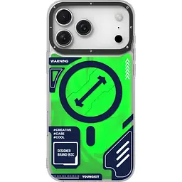 Чохол YoungKit Cyberpunk Luminous Case with Magnetic Ring для Apple iPhone 17 Pro Neon Green [168228]