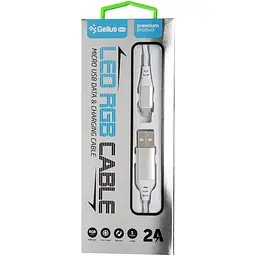 USB кабель Gelius Pro LED RGB GP-UC06m MicroUSB Silver - мініатюра 6