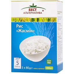 Рис Бест Альтернатива Жасмін 400 г (5 пакетиків x 80 г)  - мініатюра 2
