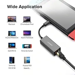 Мережева карта Ugreen 30287 Usb 2.0 Type C 10 / 100Mbps Ethernet Adapter 110mm (чорний) (30287) - мініатюра 3