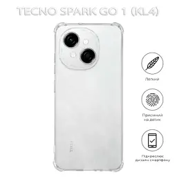 Чохол до мобільного телефона BeCover Anti-Shock Tecno Spark Go 1 (KL4) Clear (712782) - мініатюра 5