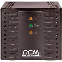 Стабілізатор PowerCom TCA-3000 Black 3000 ВА 1500 Вт 220V+/-20% 4 розетки 2.1 кг LED індикація (TCA-3K0A-6GG-2261)